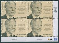 UNG 656 2 fr Nelson Mandela Day Inscription Block Mint NH ung656ib